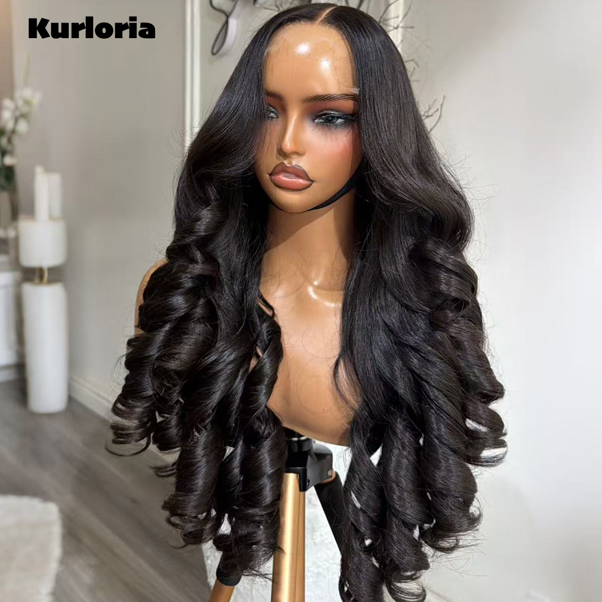 Glueless Wear And Go Human Hair Wig - Wig Rambut Asli 100% Hitam Alami,