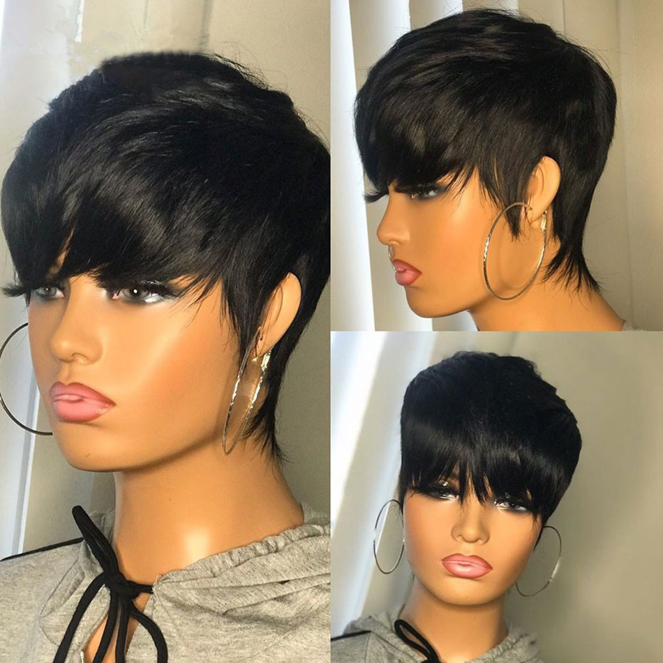 Wig rambut manusia pendek mode - Short Pixie Cut Wig Human Hair Cheap ulasan dan harga