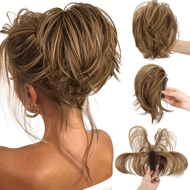 Ekstensi Rambut Ekor Kuda deng - Claw Clip Messy Bun Hair Piece ulasan dan harga
