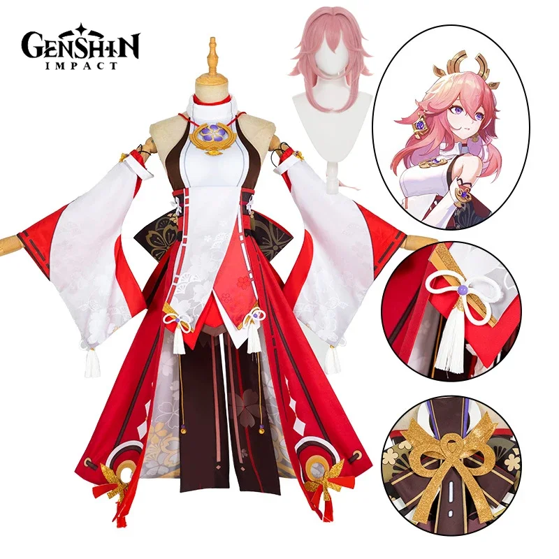 Kostum Cosplay Yae Miko Game G - Synthetic Wigs ulasan dan harga