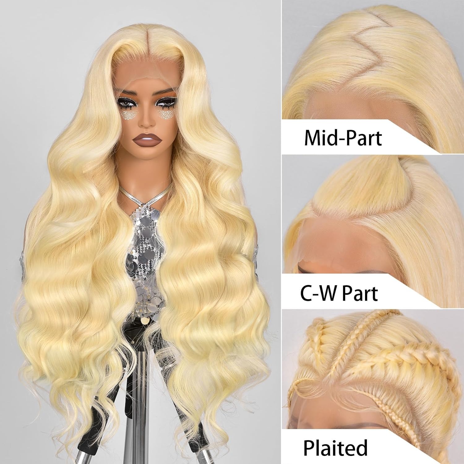 Wig Rambut Asli 13x4 Lace Fron - 613 Blonde Body Wave Lace Front Wig ulasan dan harga