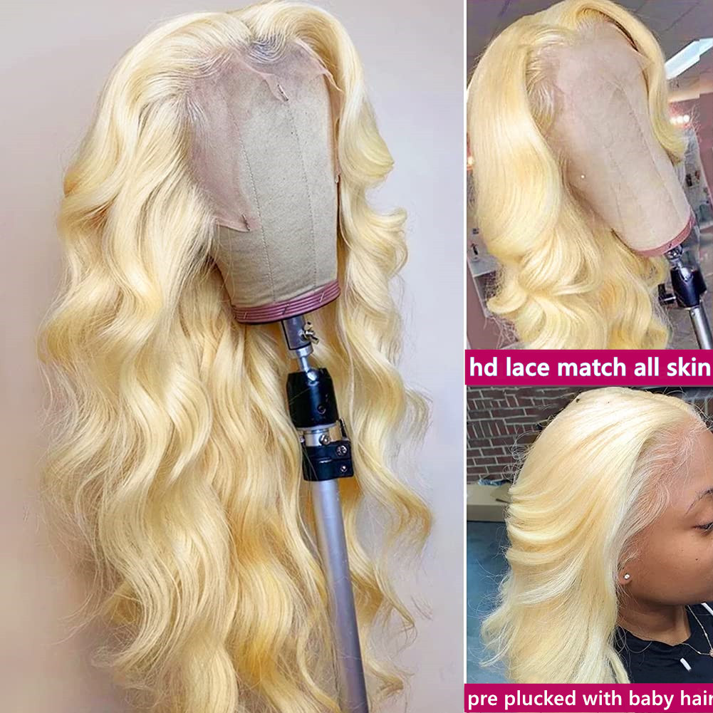613 Wig Rambut Manusia Model L - 613 Blonde Body Wave Lace Front Wig ulasan dan harga