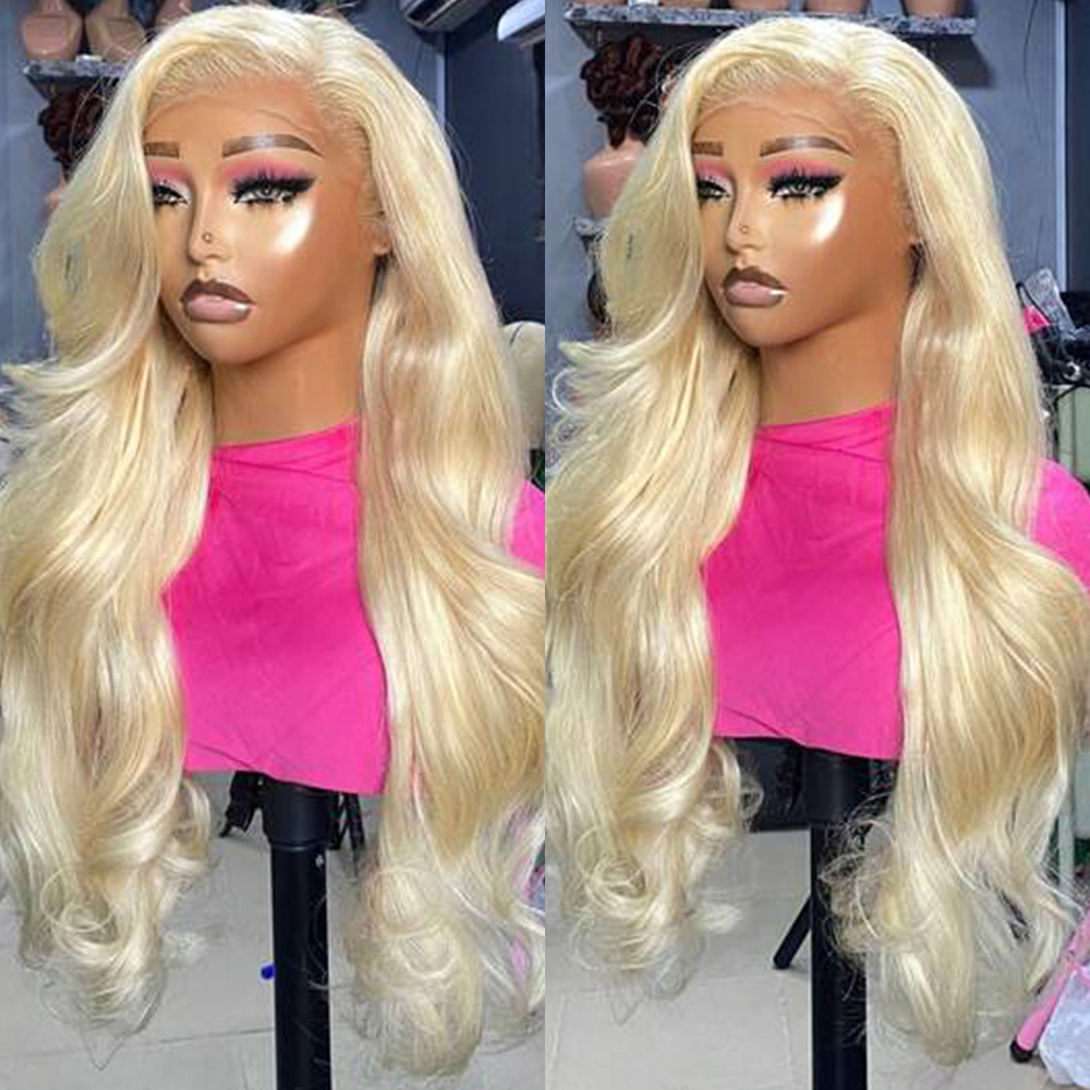 Wig Rambut Manusia Pirang deng - 613 Blonde Body Wave Lace Front Wig ulasan dan harga